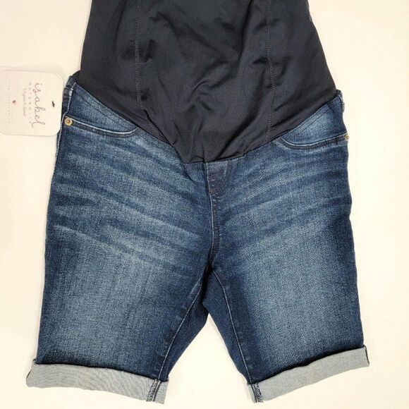Isabel Maternity Mid Rise Jean shorts 0 - Picture 6 of 9